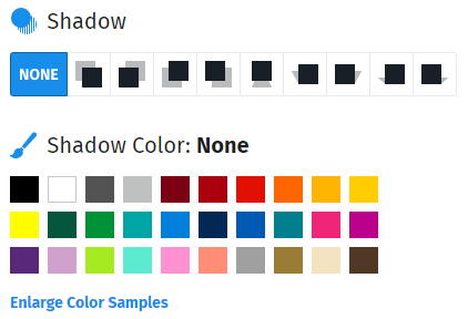 vinyl letter design shadow style option