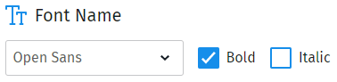 'font name' option with bold and italic options