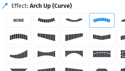 special effects for vinyl lettering such as arcs, angles, and shapes